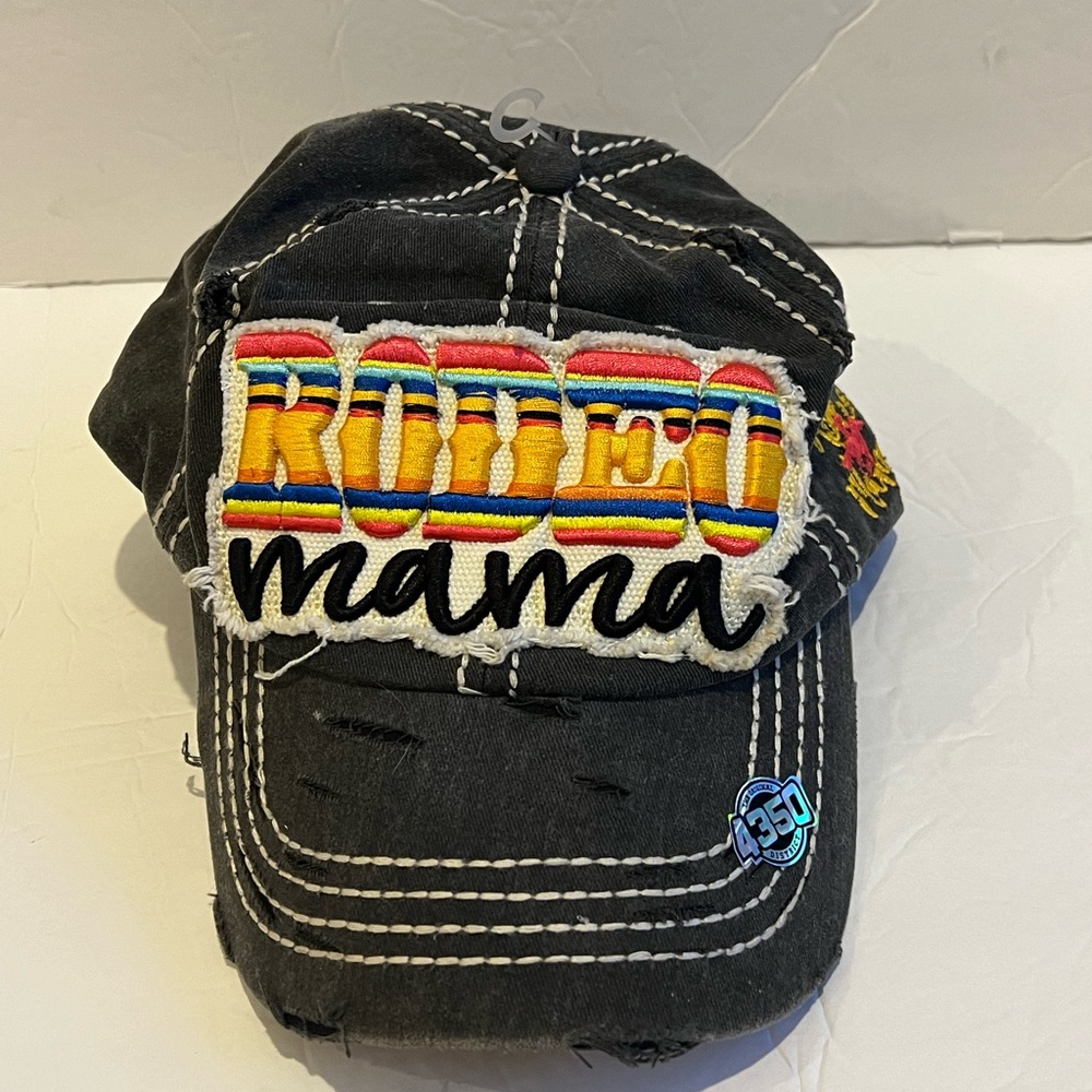 Rodeo Mama Baseball Cap Hat Women’s Distressed Trendy Cowgirl Country Adjustable